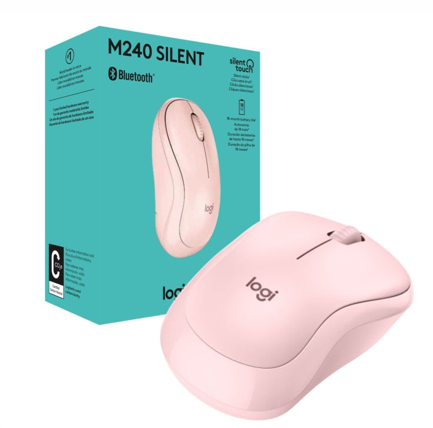 MOUSE USB WIRELESS BLUETOOTH M240 ROSA WHITE LOGITECH 910-007117